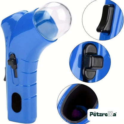Button details of the Petzrella treat launcher for dogs and cats