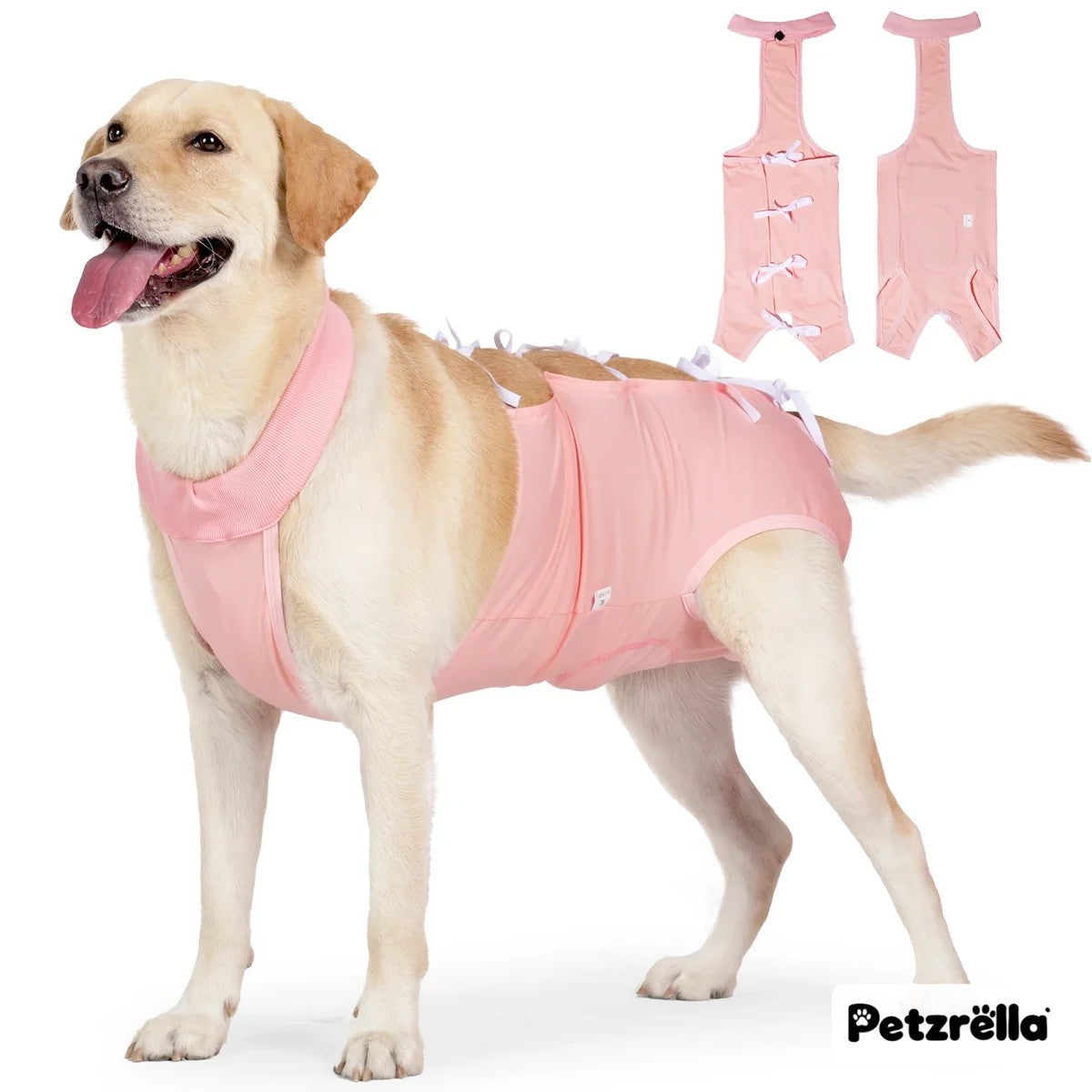 Petzrella Dog Recovery Suit in pink