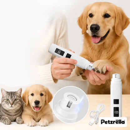 Petzrella Quiet Pet Nail Grinder used on a dog's paw