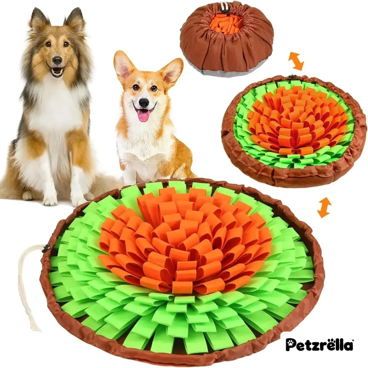 Petzrella Dog Snuffle Mat with dogs