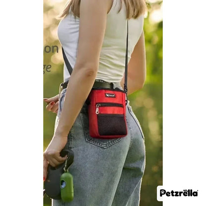 Petzrella Dog Treat Pouch worn on the hip
