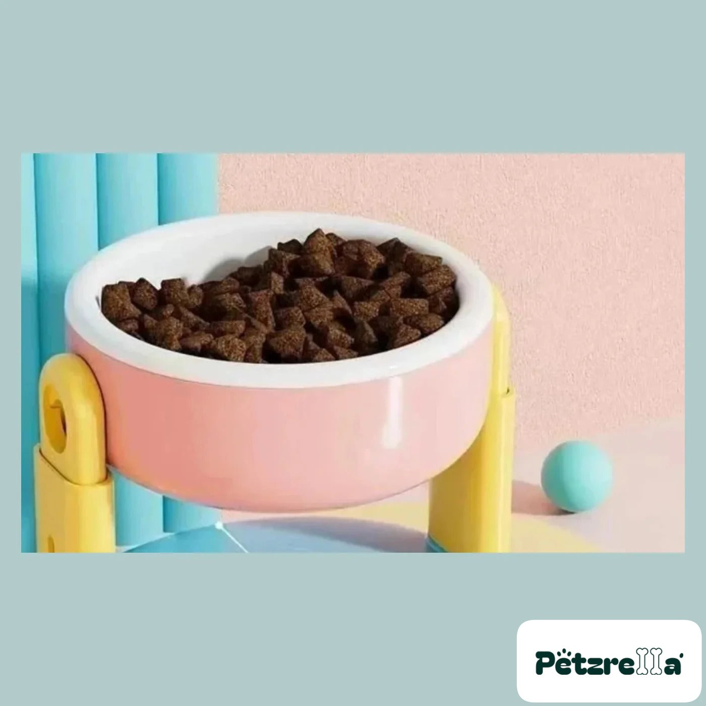 Petzrella Adjustable Double Feeding Bowl – Pink