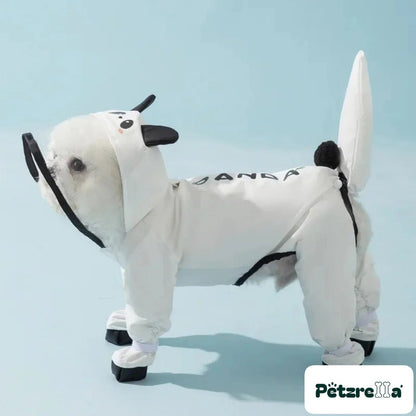 Petzrella All-In-One Waterproof Dog Rain Poncho – Panda (Black & White) / S weight 2-3.5 kg