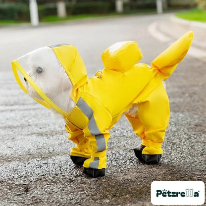 Petzrella All-In-One Waterproof Dog Rain Poncho – Yellow Pineapple / L weight 4.5-6 kg