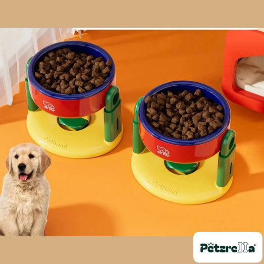 Petzrella Adjustable Double Feeding Bowl – Red