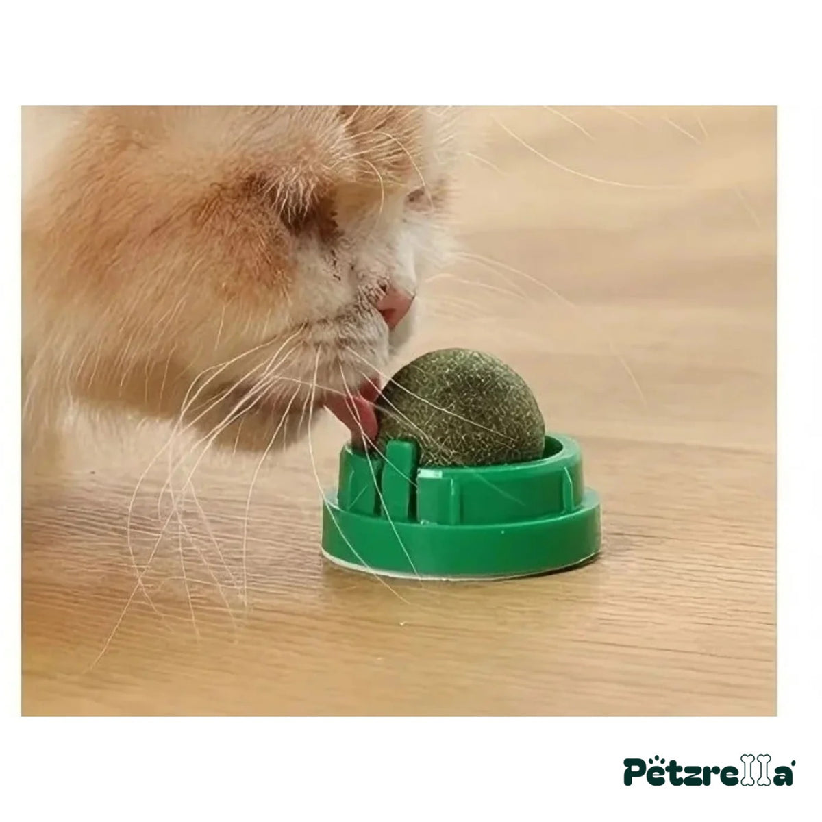 Petzrella Catnip Cat Wall Ball – Self-Rotating Cat Toy with Dental Care
