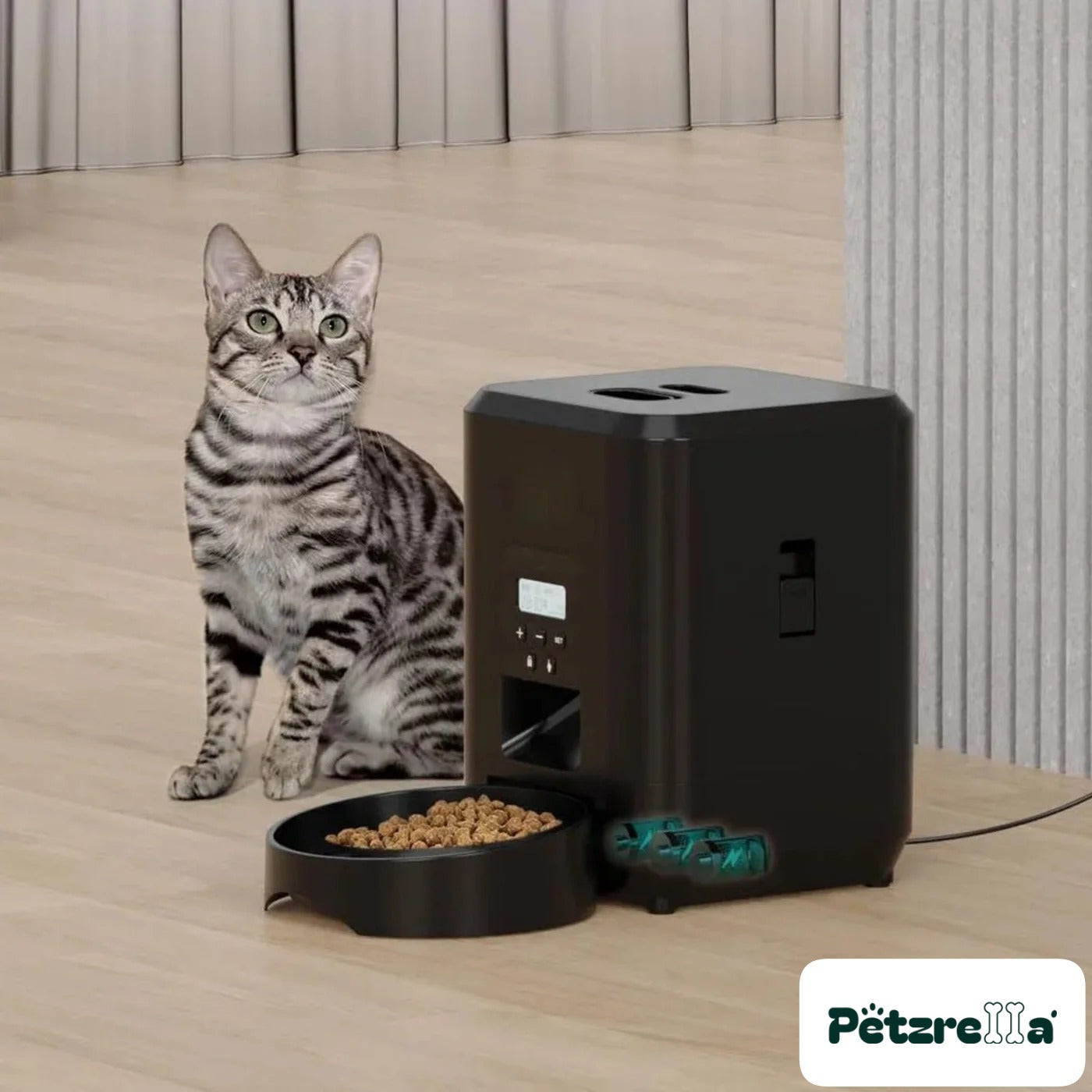 Petzrella Automatic Pet Feeder – portioned dry food dispensing
