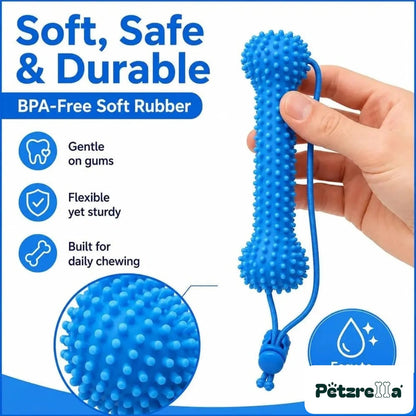 Petzrella Dog Dental Chew Toy – textured nubs for cleaning teeth while chewing