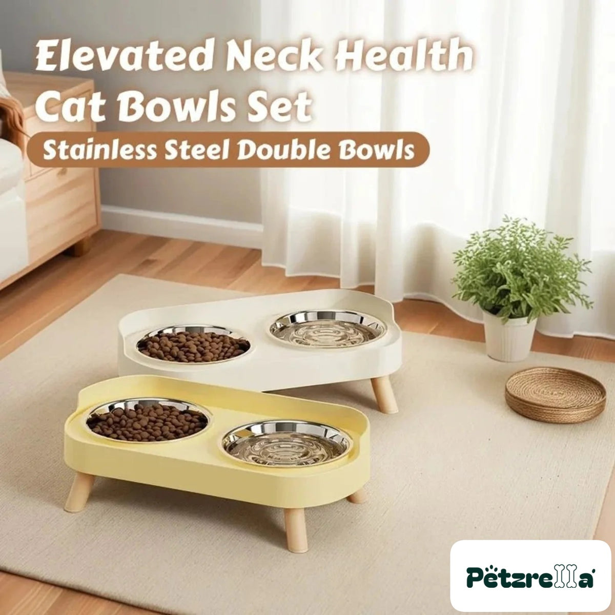 Petzrella Elevated Double Pet Bowl – view 2