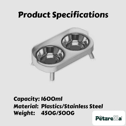 Petzrella Elevated Double Pet Bowl – view 3