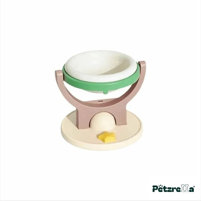 Petzrella Elevated Pet Bowl – ergonomic tilted feeding angle for cats