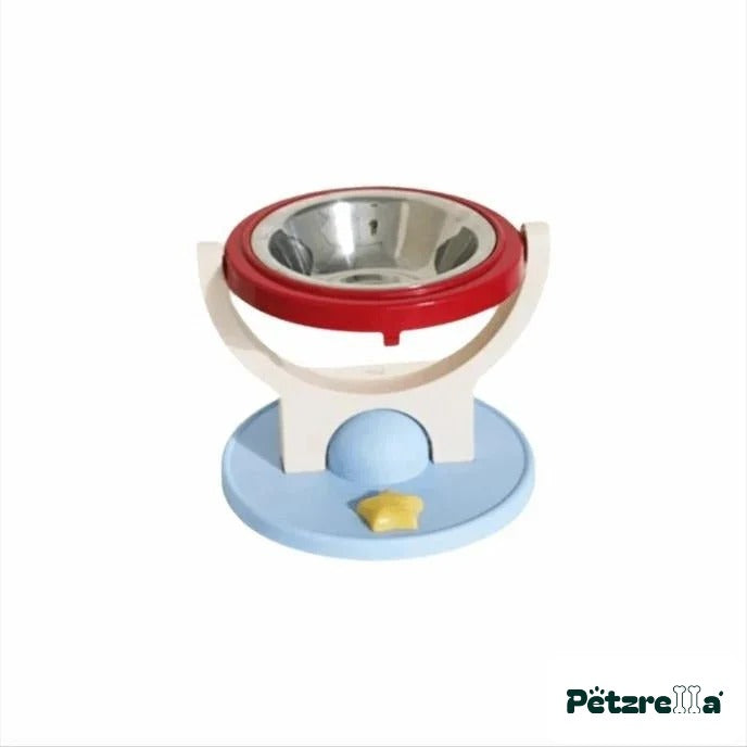 Petzrella Elevated Pet Bowl – Stainless Steel – Red