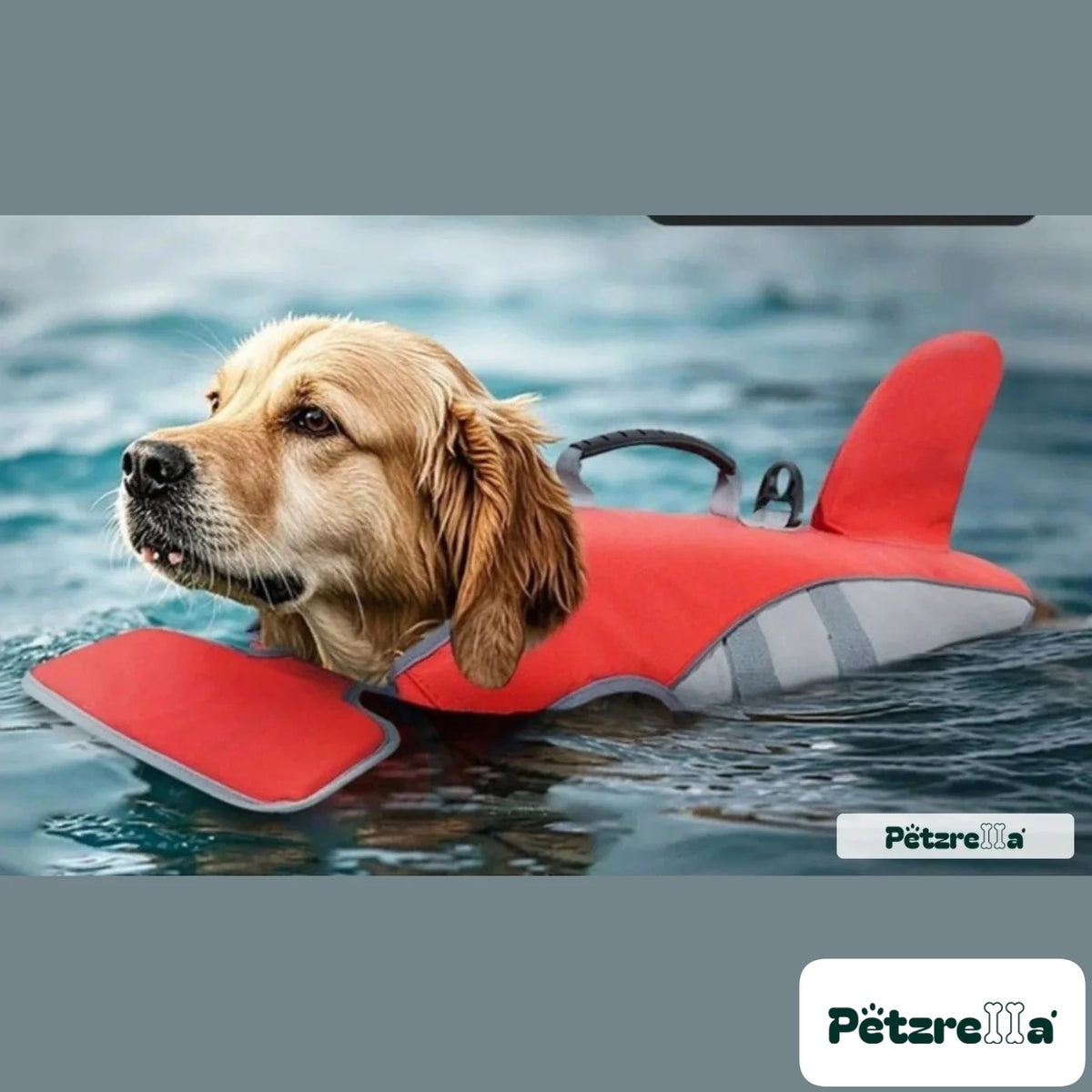 Petzrella Dog Life Jacket with rescue handle and reflective strips