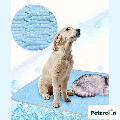 Petzrella Ice-Cool Summer Pet Cooling Mat for Cats & Dogs – Blue / XL