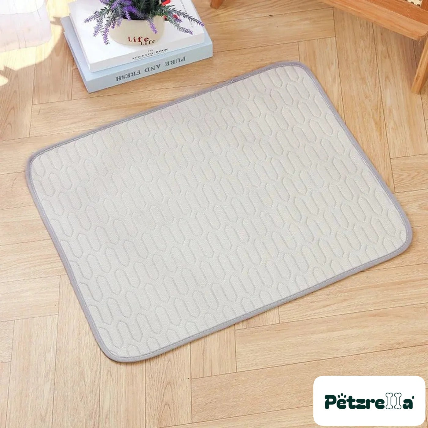 Petzrella Ice-Cool Summer Pet Cooling Mat for Cats & Dogs – Grey / XL