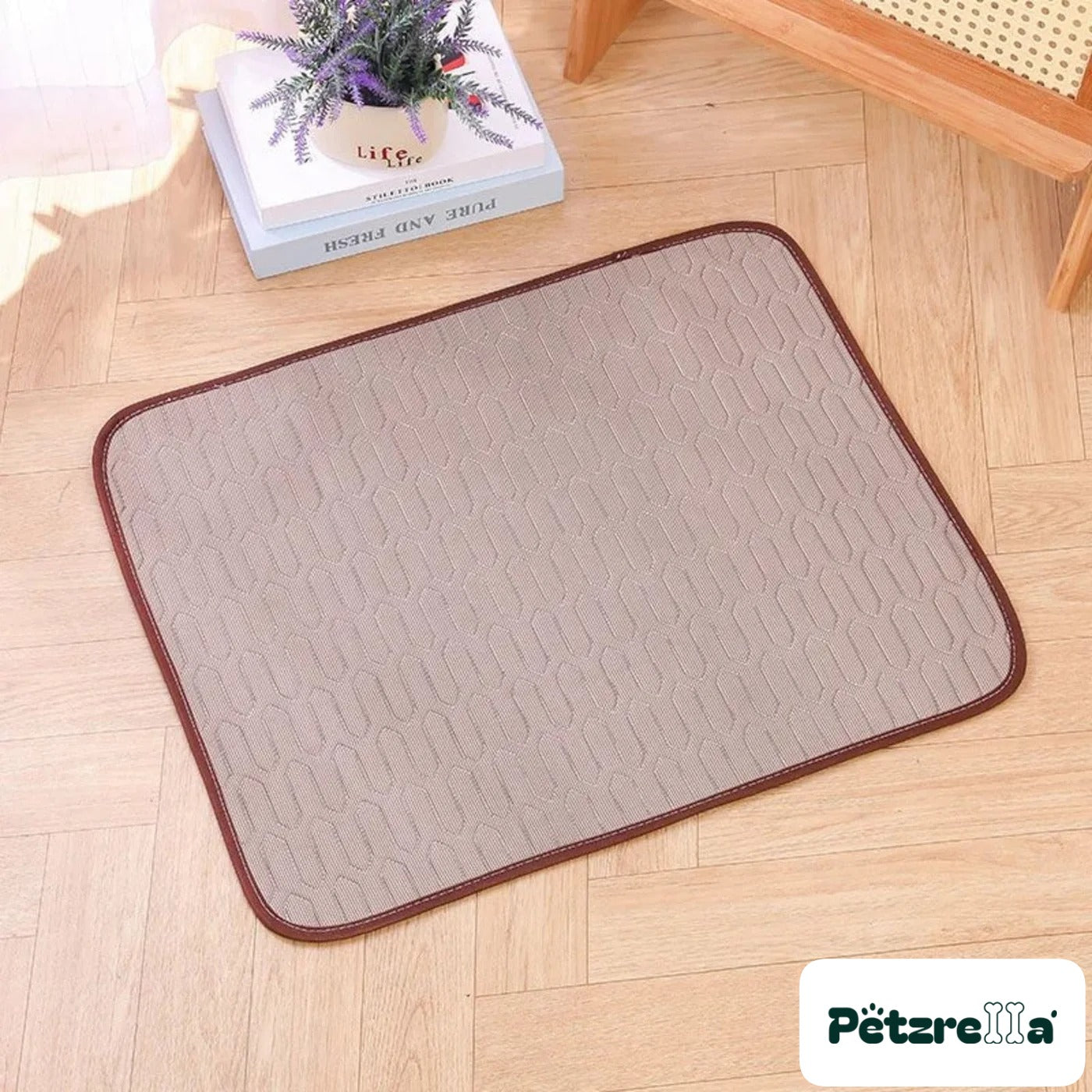 Petzrella Ice-Cool Summer Pet Cooling Mat for Cats & Dogs – Brown / XXL