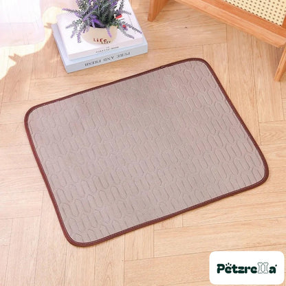 Petzrella Ice-Cool Summer Pet Cooling Mat for Cats & Dogs – Brown / XXL