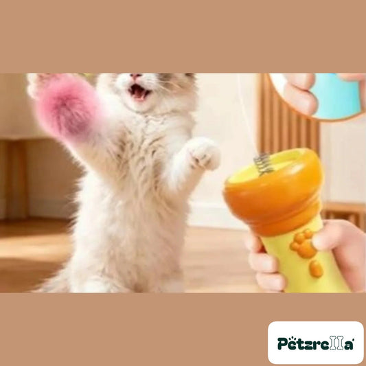 Petzrella Interactive Cat Ball Launcher in sky blue