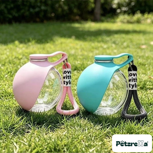 Petzrella Dog Water Bottle – Foldable Silicone Travel Bowl