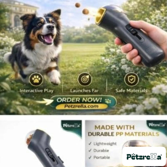 Petzrella Interactive Treat Launcher for Dogs – Gray