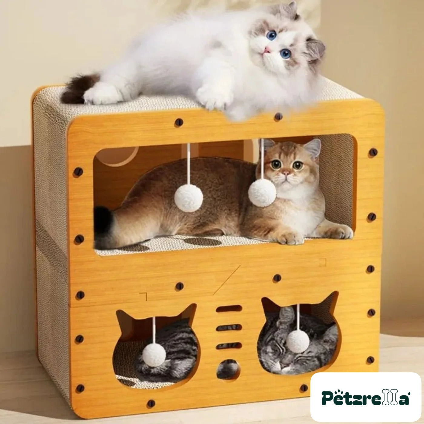 Petzrella Modern Wooden Scratcher Lounge – view 3