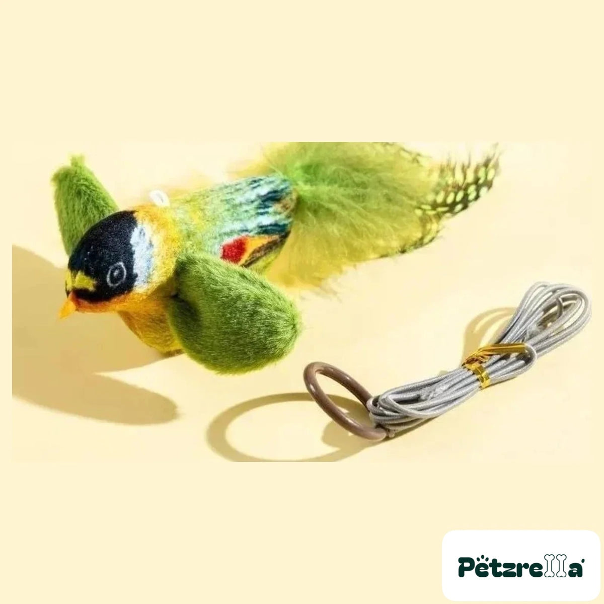 Petzrella Motion-Activated Chirping Plush Bird Toy – Green