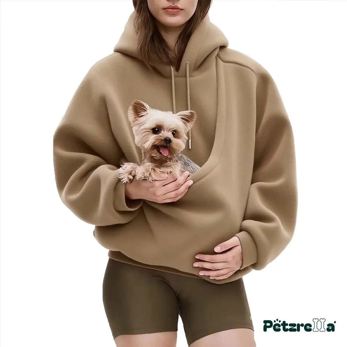 Petzrella Pet Carrier Hoodie – Brown / M