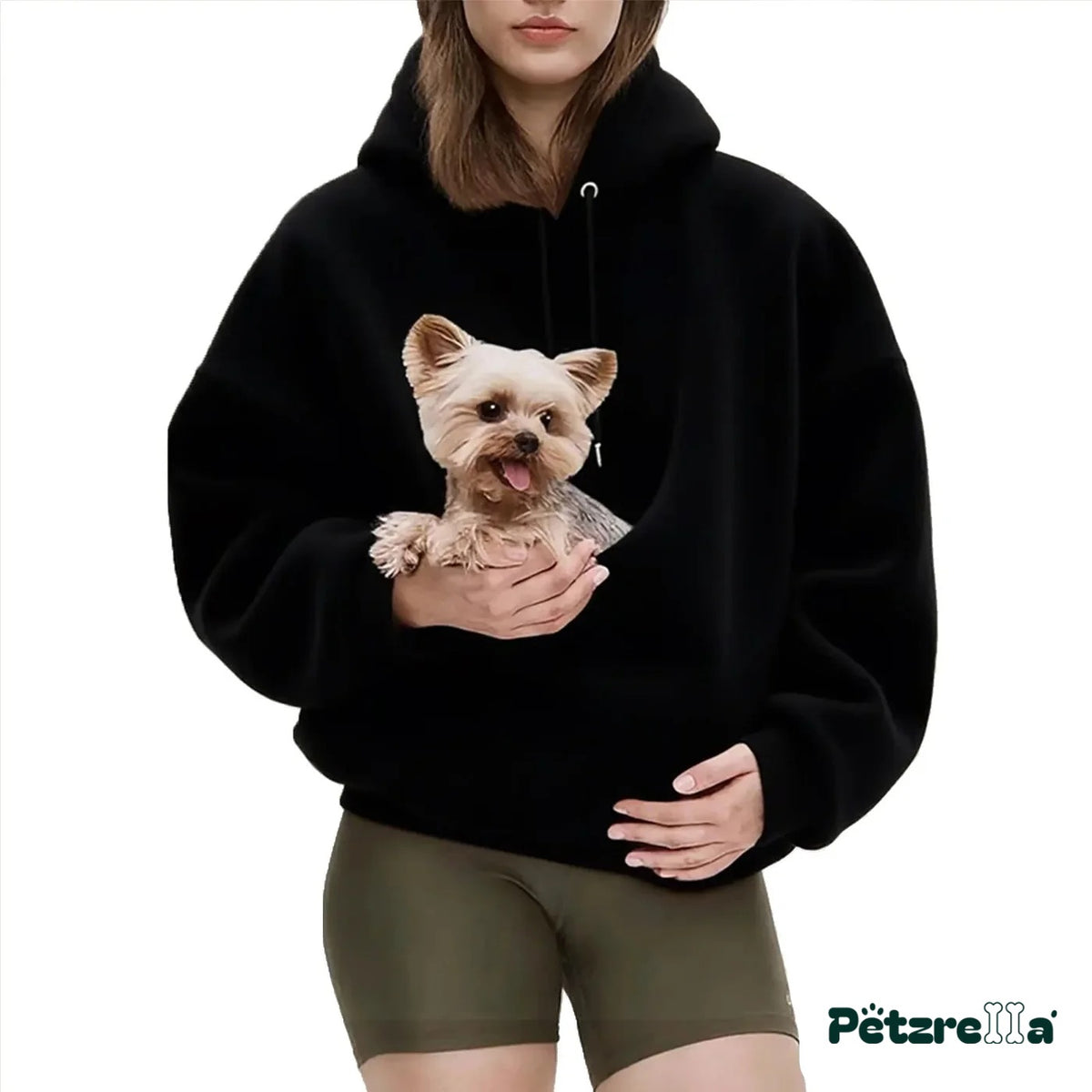 Petzrella Pet Carrier Hoodie – Black / S