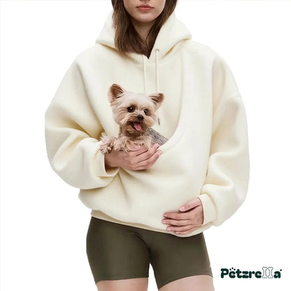 Petzrella Pet Carrier Hoodie – White / XL