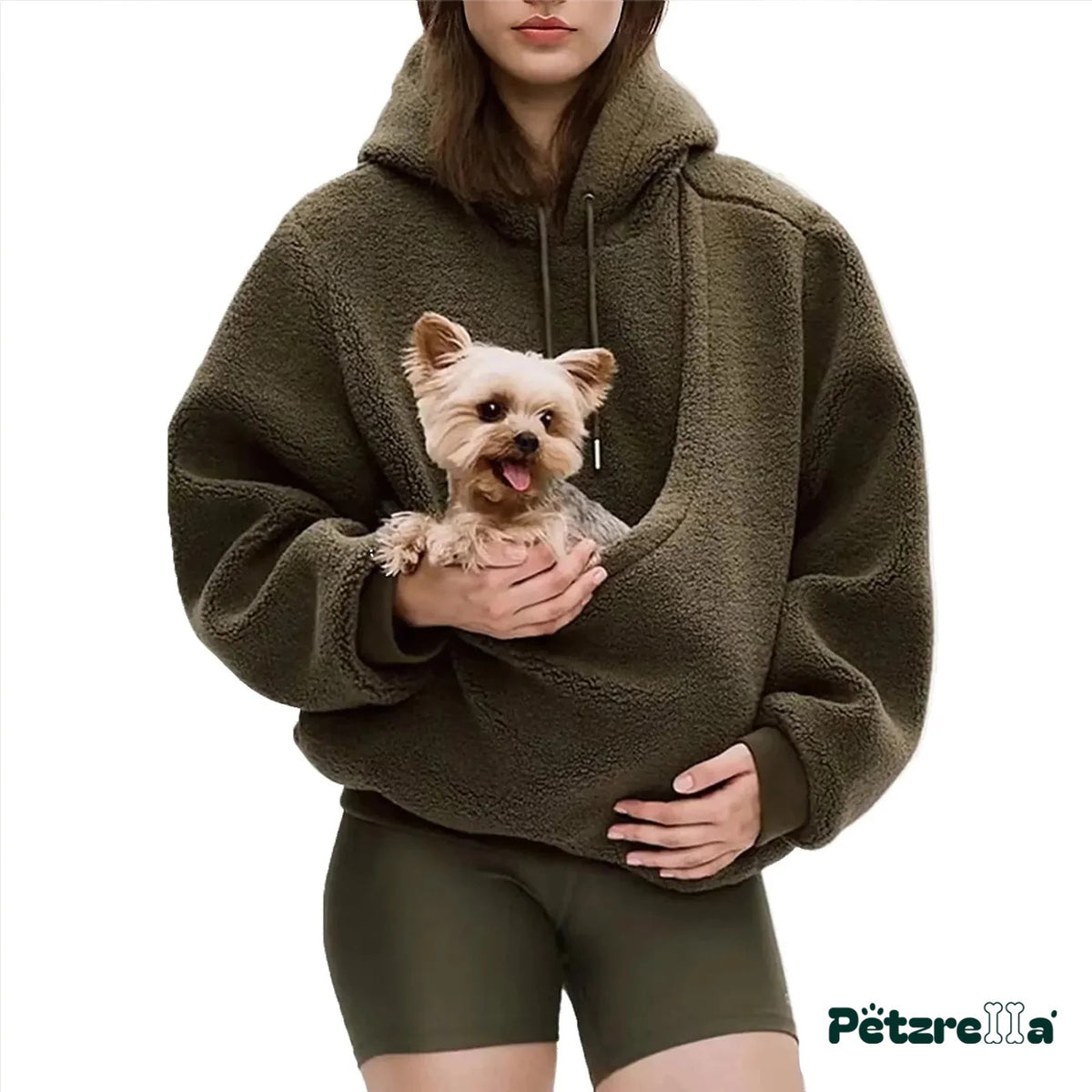 Petzrella Pet Carrier Hoodie – Dark Green / S