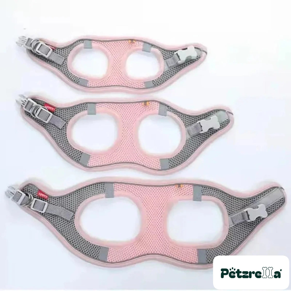 Petzrella Reflective Padded Dog Harness & Leash Set – Pink / S