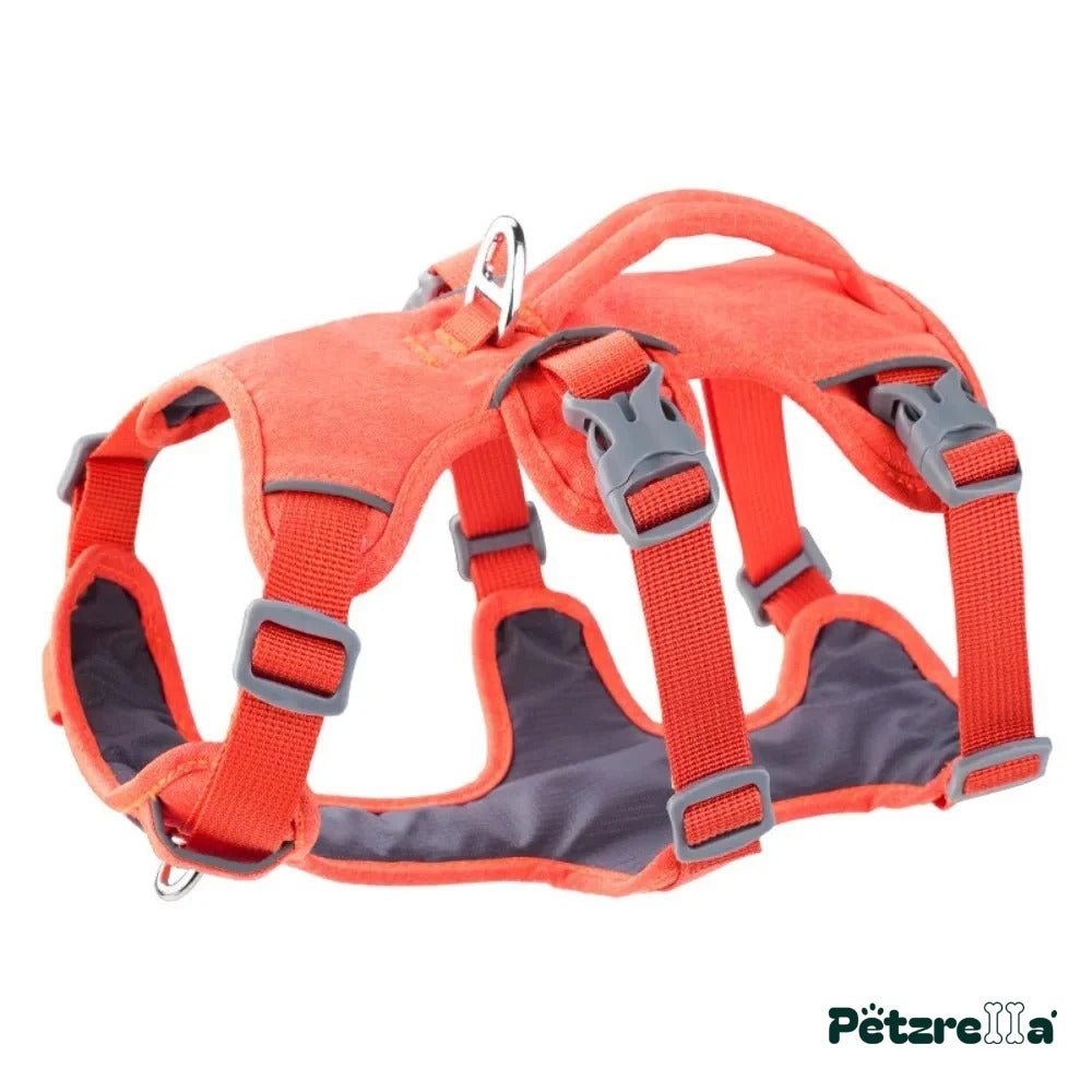 Petzrella Reflective Vest Dog Harness – Orange-M