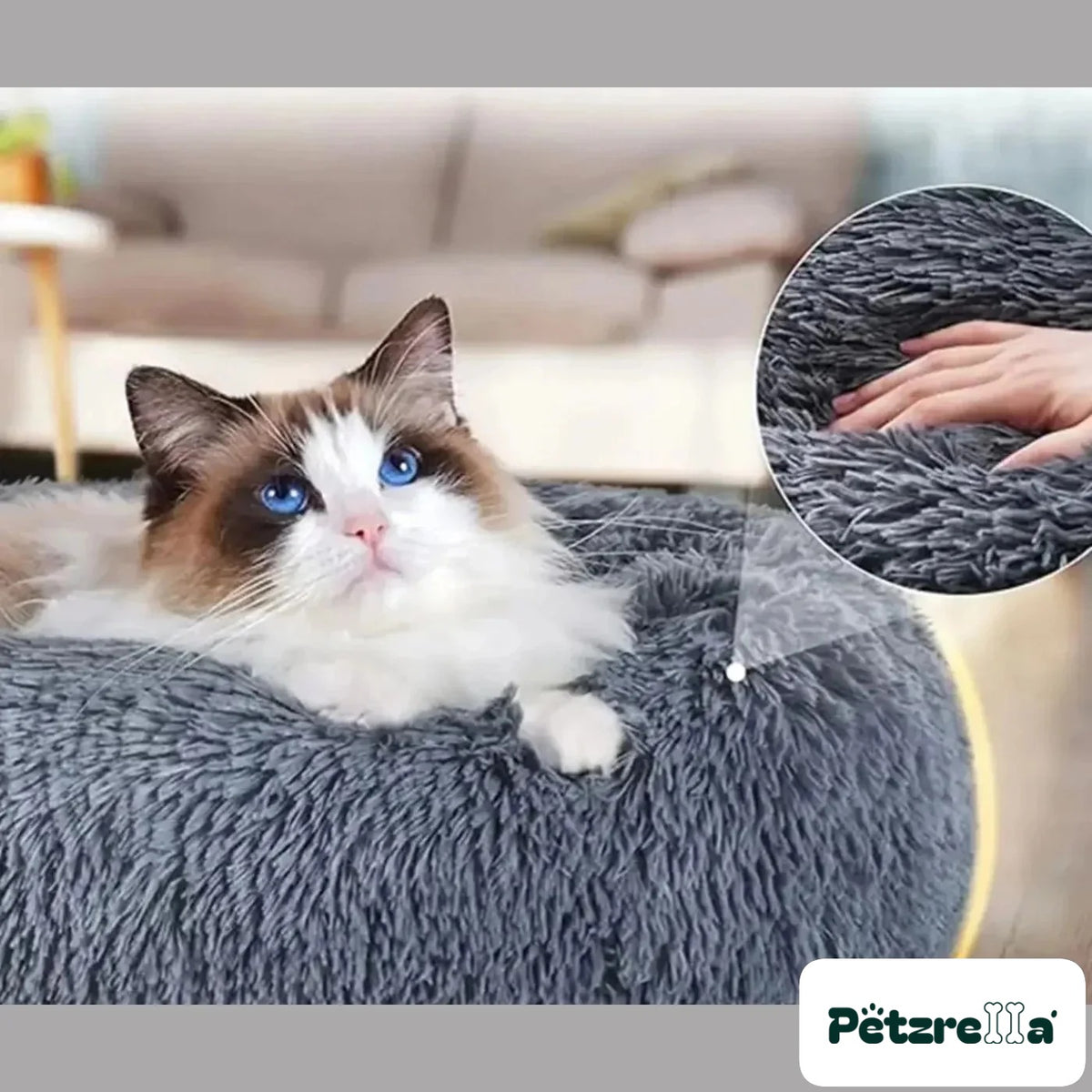 Petzrella Round Plush Pet Bed – view 2