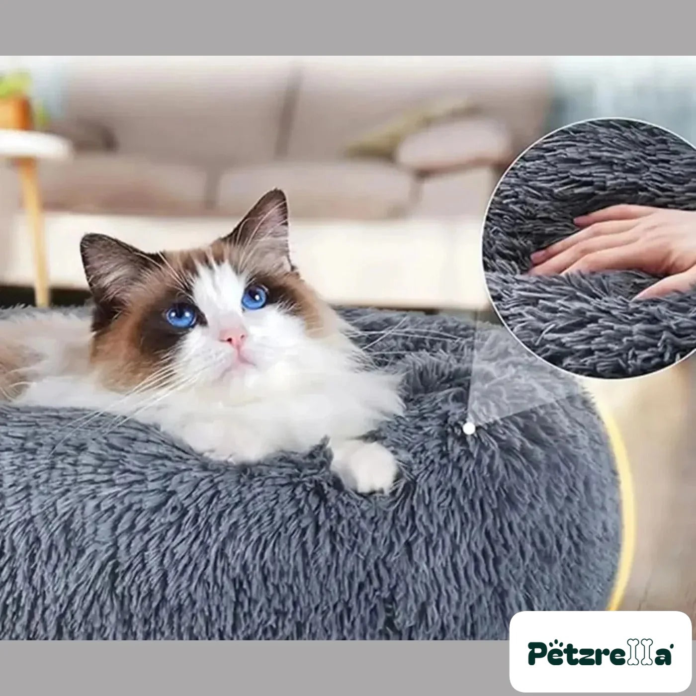 Petzrella Round Plush Pet Bed – view 2