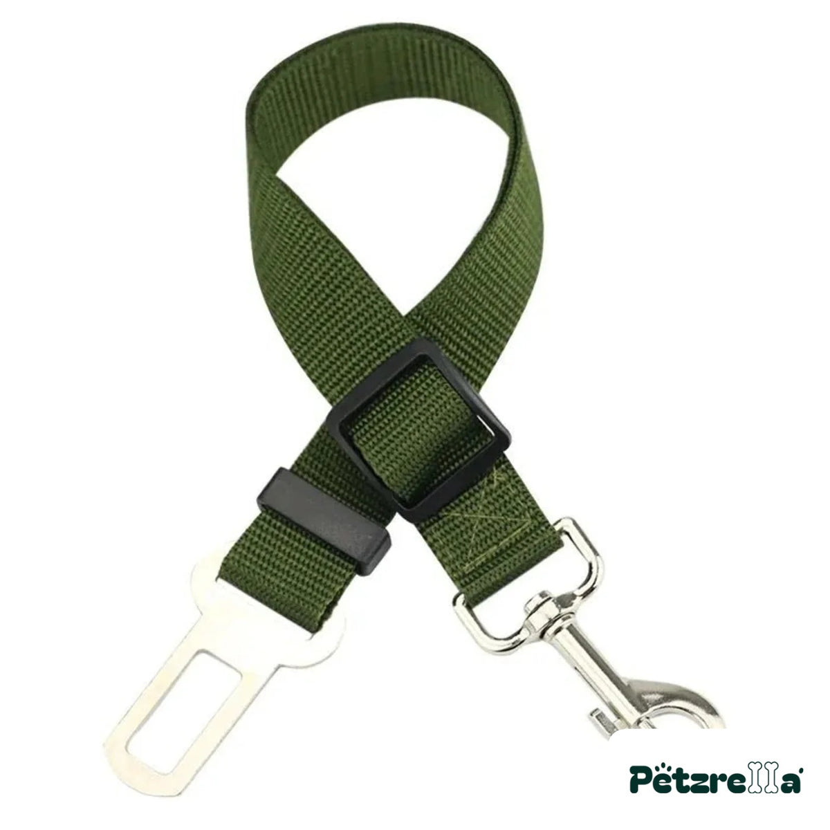 Petzrella Safe Travel Seatbelt Leash – Army Green