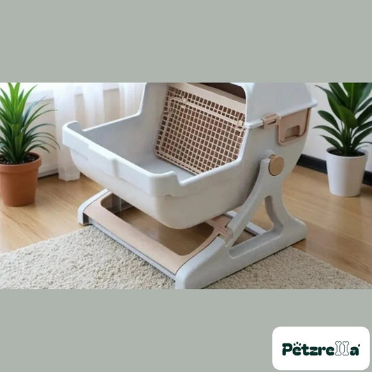 Petzrella Semi-Automatic Self-Cleaning Cat Litter Box – XXL Semi-Enclosed