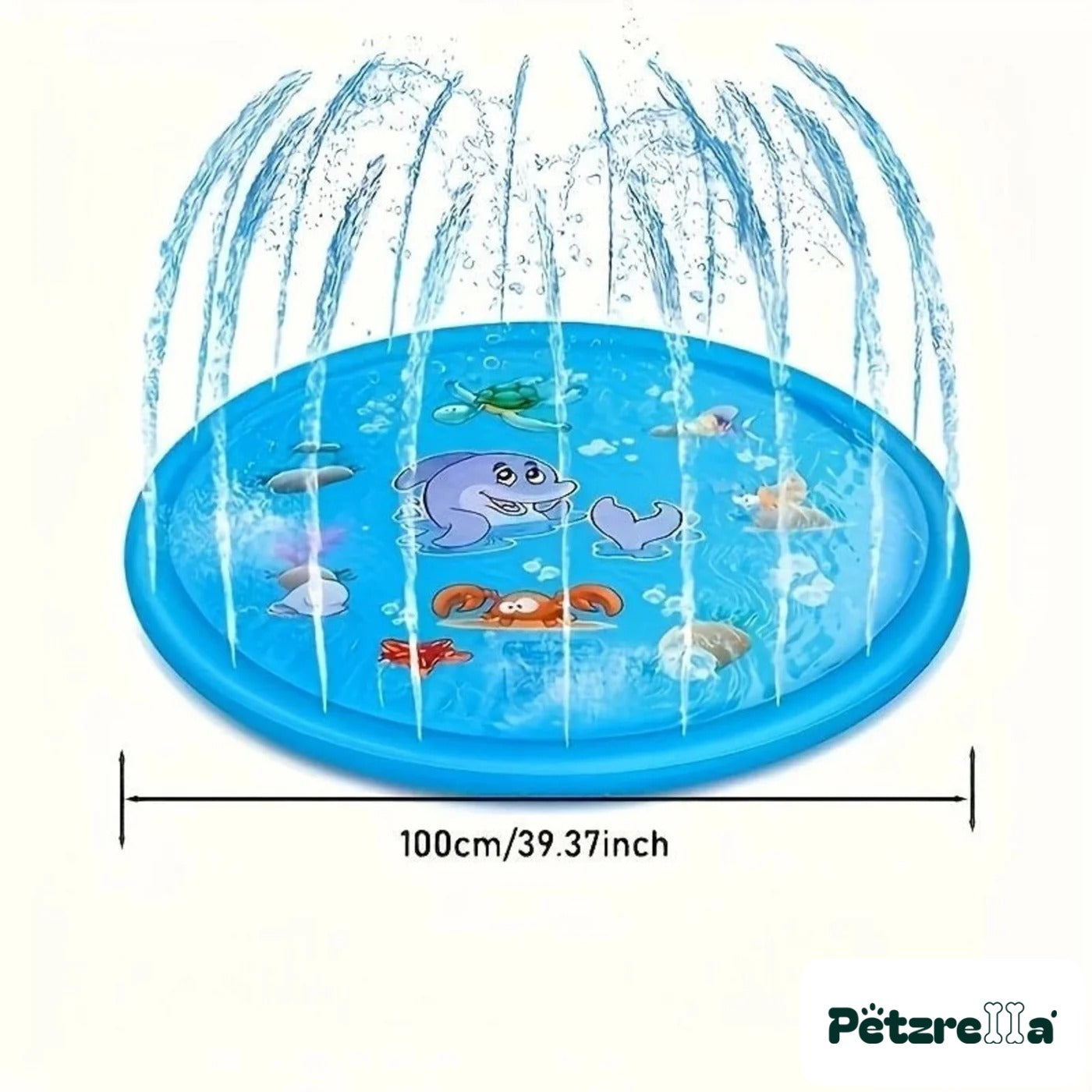 Petzrella Splash & Cool Dog Bath Pool – Ocean Animal Pattern