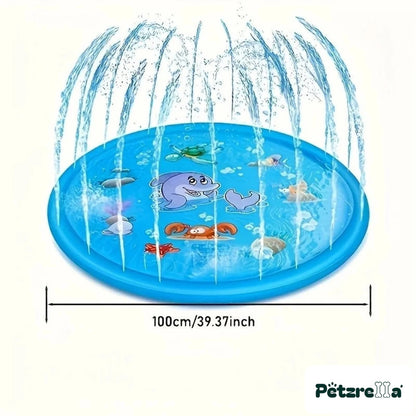 Petzrella Splash & Cool Dog Bath Pool – Ocean Animal Pattern