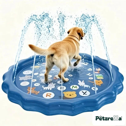 Petzrella Splash & Cool Dog Bath Pool – White (Small Animal Print)