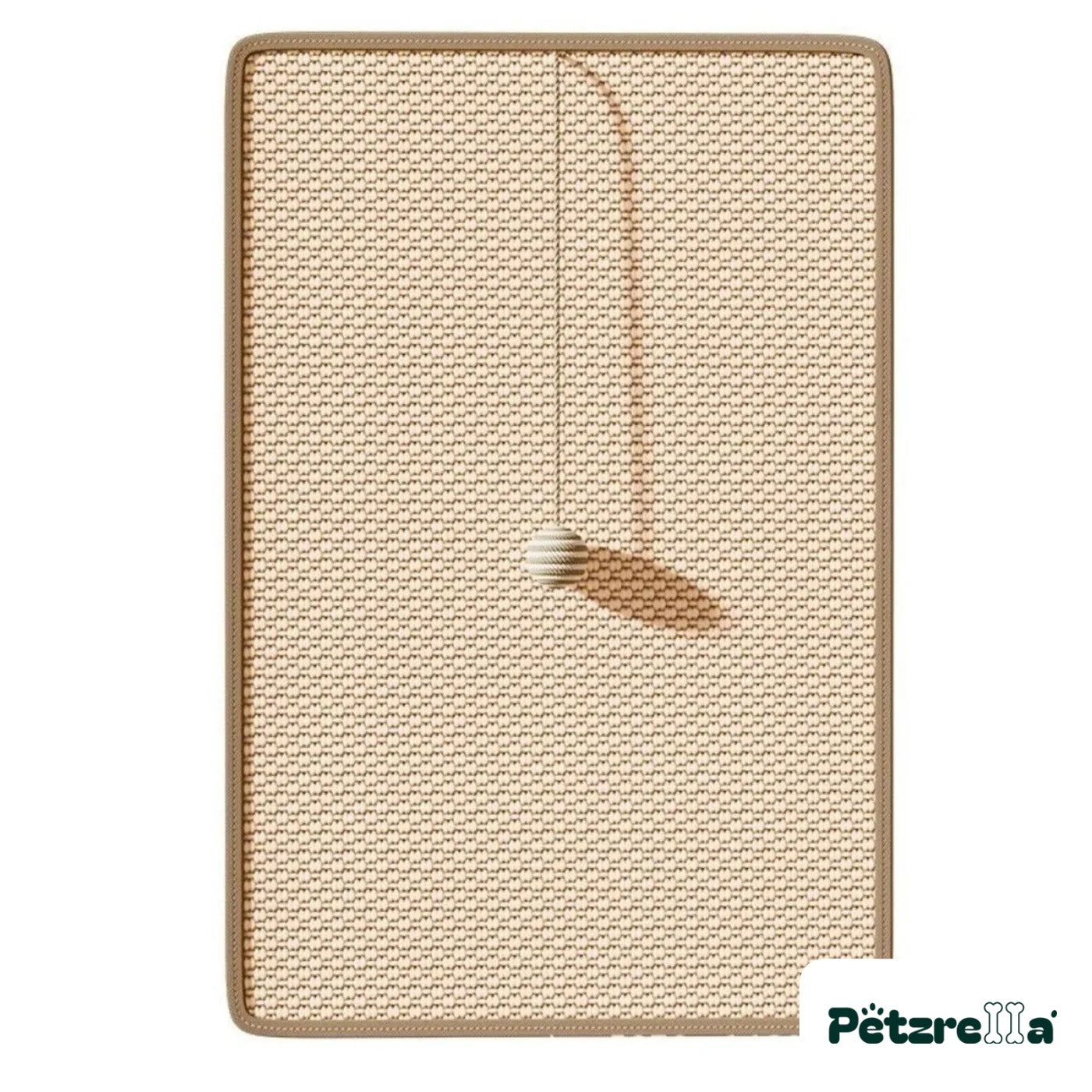 Petzrella Wall-Mounted Sisal Cat Scratcher with Play Ball – 20x40cm - With Ball