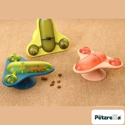 Petzrella Windmill Spinning Cat Feeder & Teaser Toy – Green