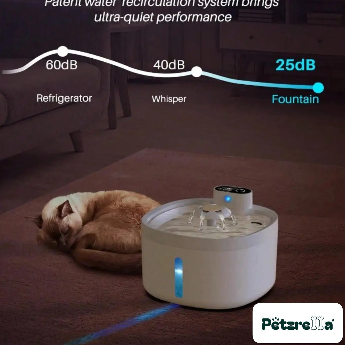 Petzrella Wireless Automatic Cat Water Fountain – view 3