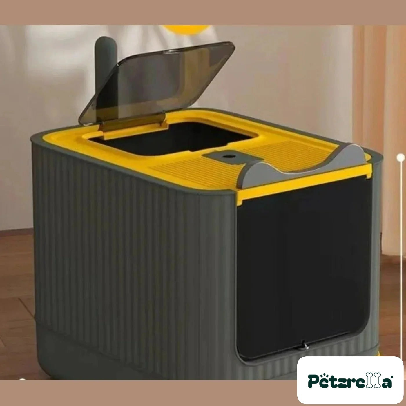 Petzrella XL Enclosed Cat Litter Box – Odor-Free Design