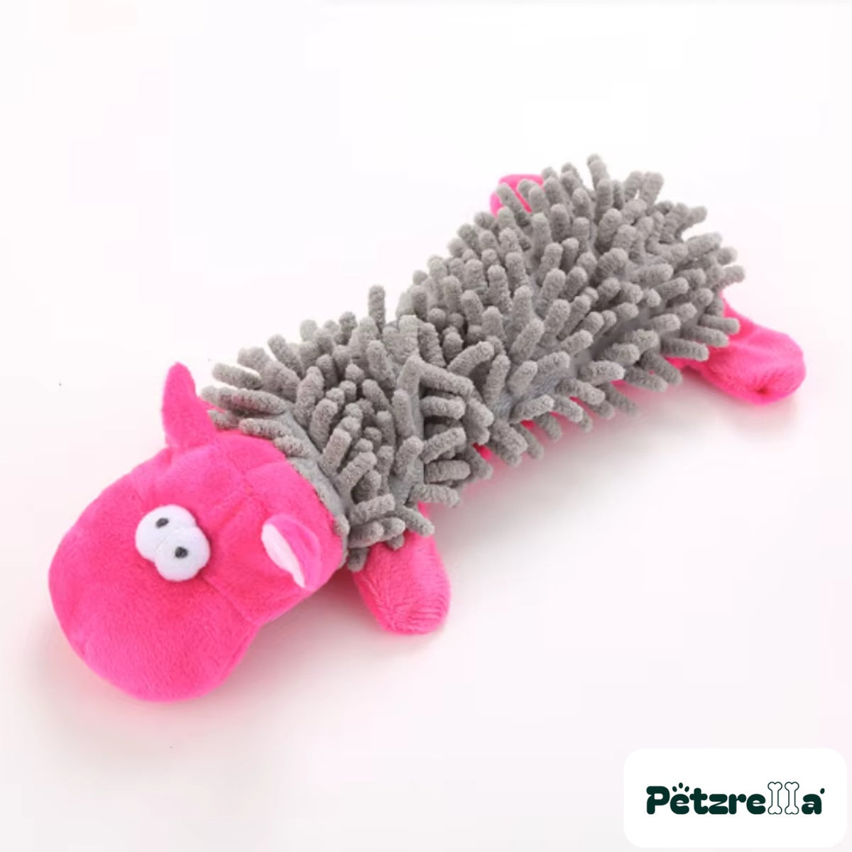 Petzrella Plush Dog Toy - Gray Hippo