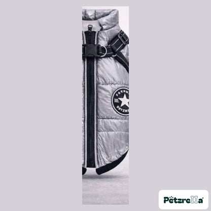 Petzrella winter dog jacket in silver grey