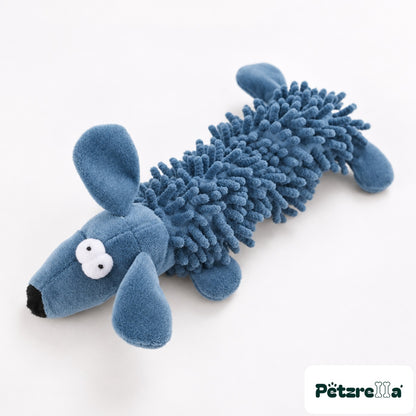Petzrella Plush Dog Toy in blue
