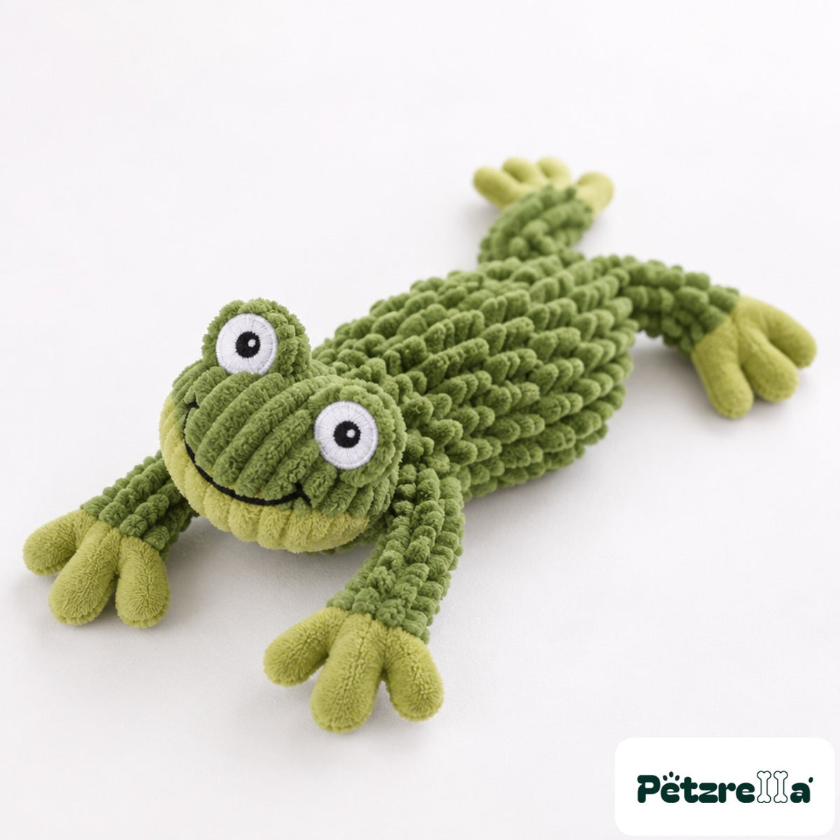 Petzrella Plush Dog Toy green frog design