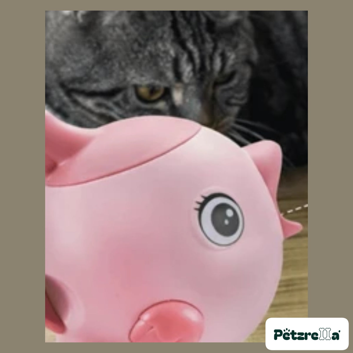 Petzrella electric treat dispensing cat toy in pink