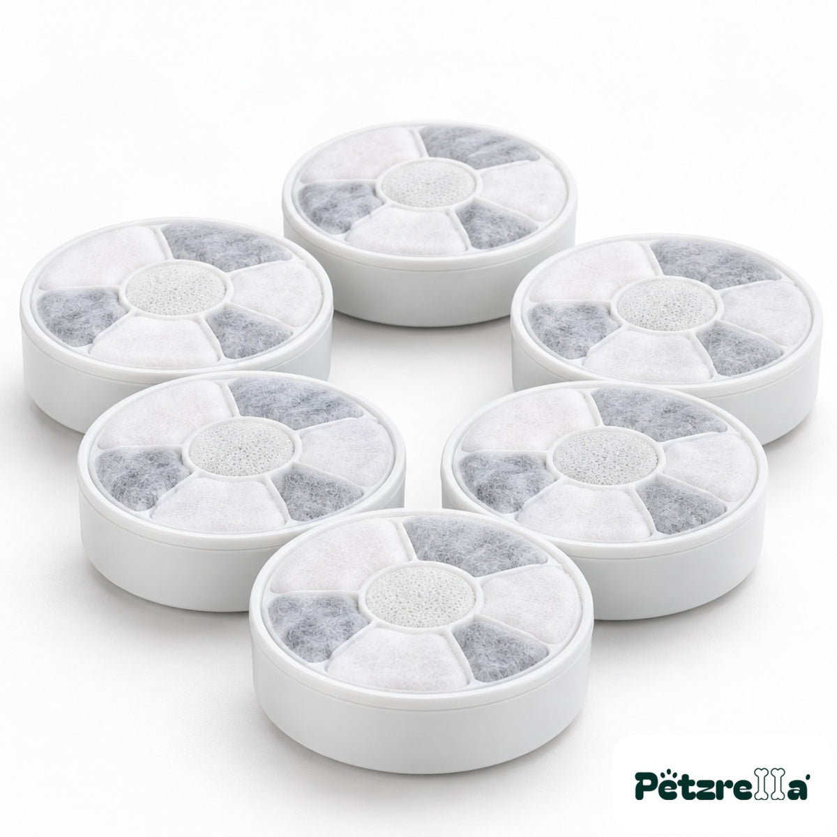 Petzrella Wireless Cat Water Fountain - Replacement Filters 6-Pack