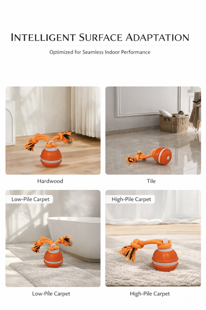 Interactive Rolling Dog Toy – Smart Motion Ball with Rope Tails